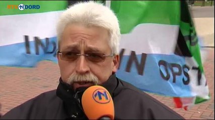 Lawaaiprotest bij bezoek Klijnsma Stadskanaal - RTV Noord