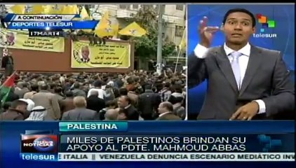 Palestinos apoyan a su presidente ante encuentro con Obama