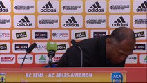 Conférence de presse RC Lens - AC Arles Avignon (3-0) : Antoine  KOMBOUARE (RCL) - Franck  DUMAS (ACA) - 2013/2014