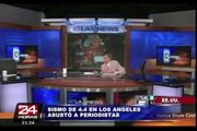 Los Ángeles: periodistas terminaron bajo la mesa al sentir fuerte sismo en vivo