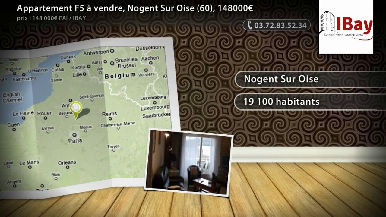 Appartement F5 à vendre, Nogent Sur Oise (60), 148000€
