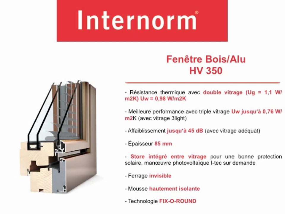 Menuiseries performantes : Fenêtre Bois Alu HV 350 d'Internorm