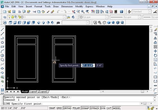 How to make Door in AutoCAD 2d 7 ohd