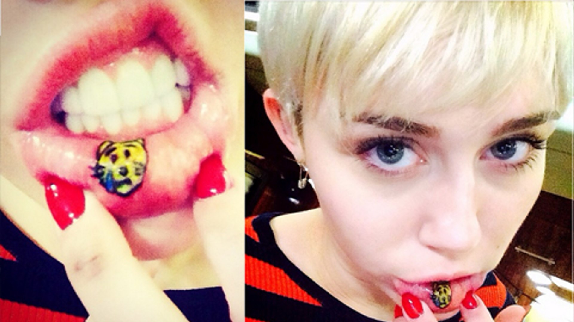 PAINFUL! Miley Cyrus Lip Tattoo - Hot or Not