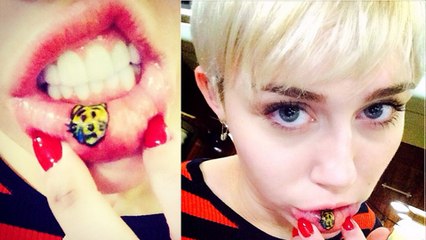 PAINFUL! Miley Cyrus Lip Tattoo - Hot or Not