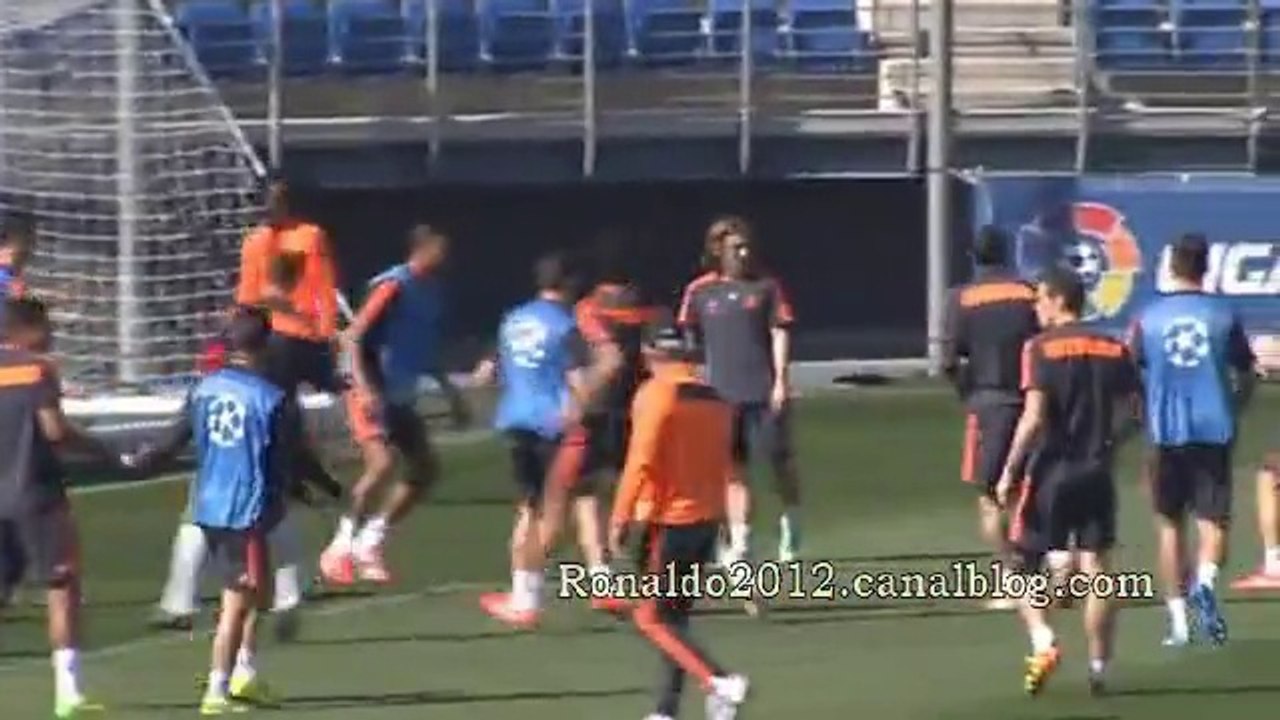 Real trains before match against Schalke Cristiano Ronaldo Casillas Sergio Ramos Bale Xabi