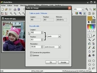 photofiltre: réduire et compresser
