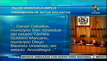 Sanciona TSJ de Venezuela a alcaldes que no actúan contra violencia