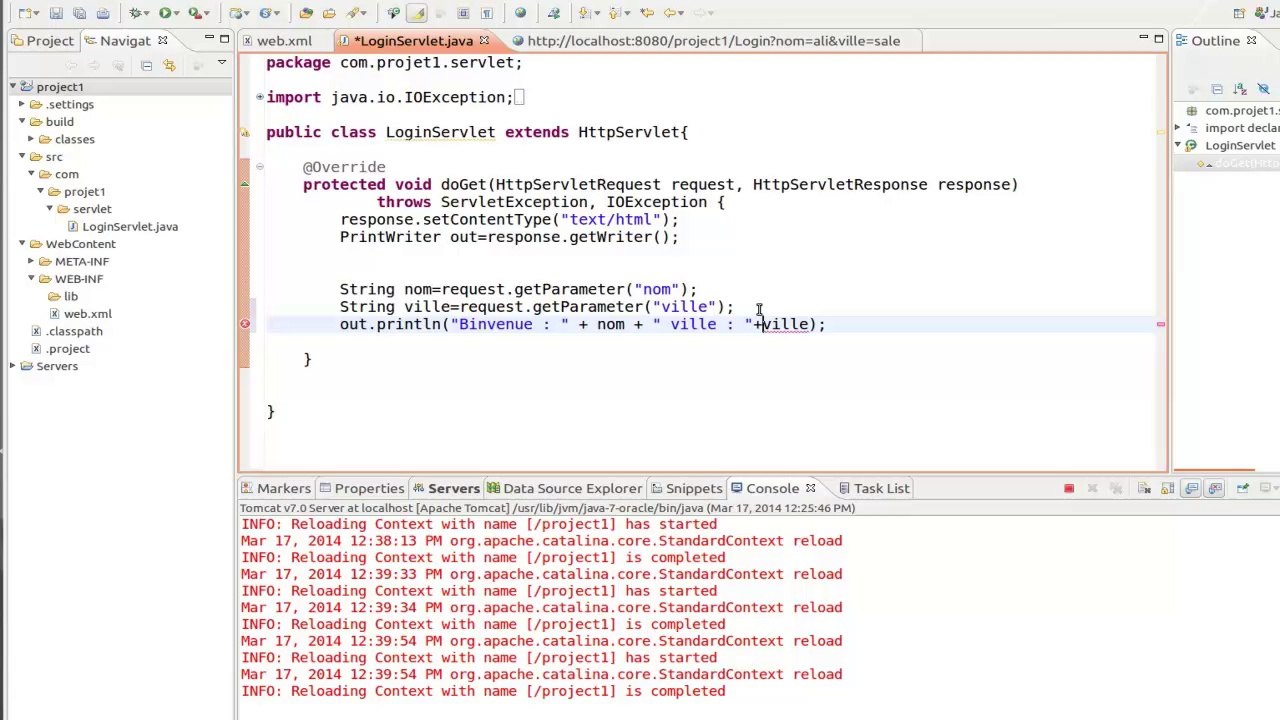 Tutorial-6 - Les Servlets Partie3 (utilisation de la method  doGET)