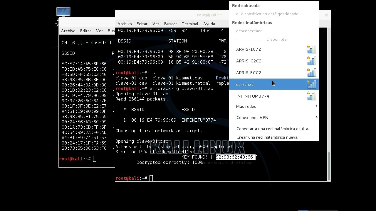 Hackear modem INFINITUM clave WEP con Kali Linux - Kerneleros