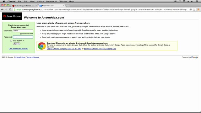 Google Apps for Business Login Page URL Options