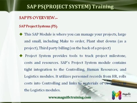 Sap PS(Project System) Overview%PS Online Training % classes@USA,UK