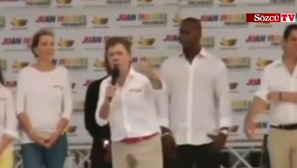 Seçim konuşması sırasında altına kaçırdı