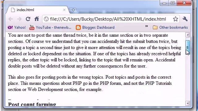 XHTML and CSS Tutorial – 7 – Creating a Link Within a Web Page