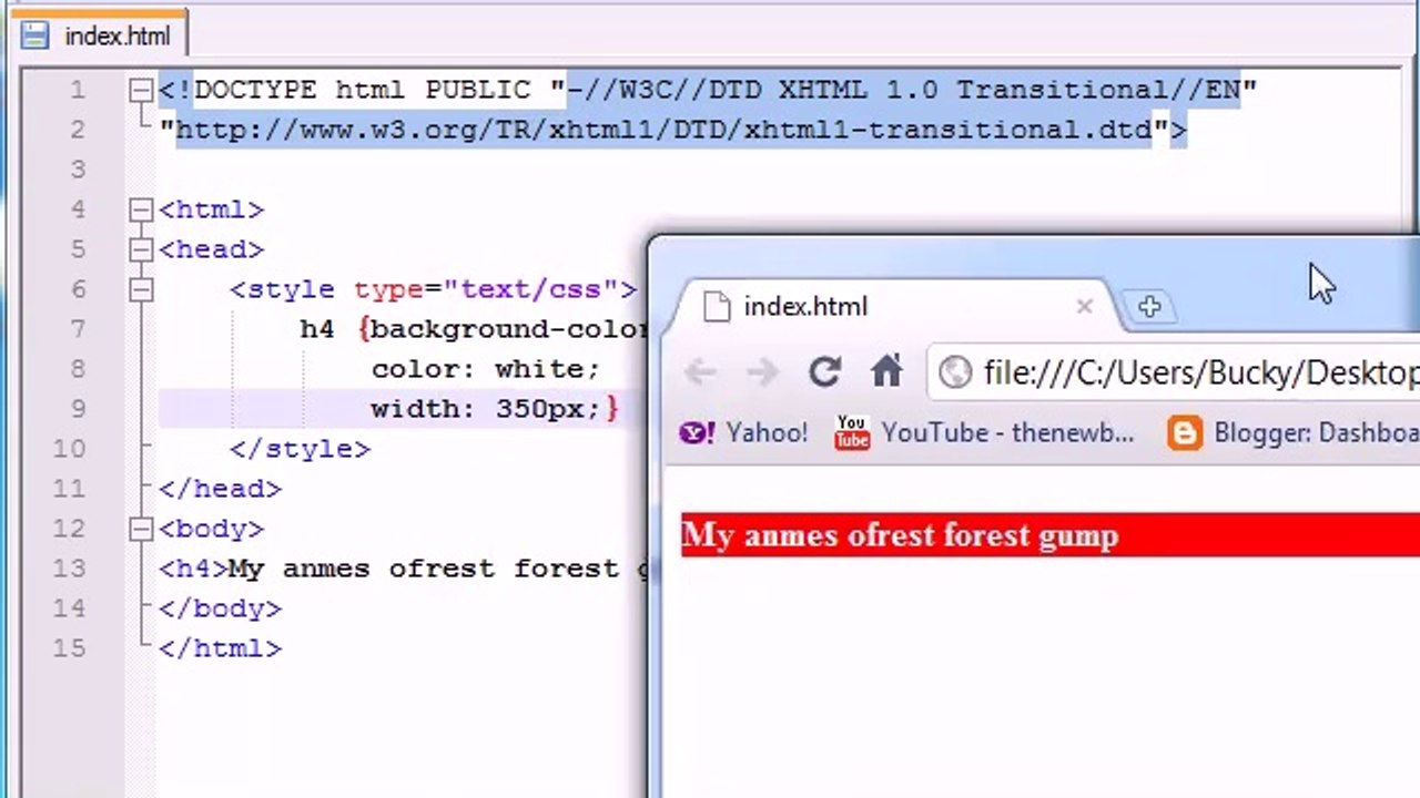 XHTML and CSS Tutorial - 24 - Width   Height