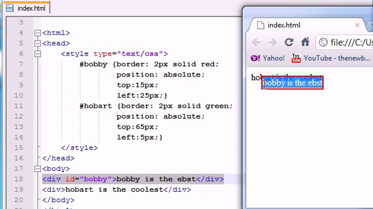 XHTML and CSS Tutorial - 31 - ID's