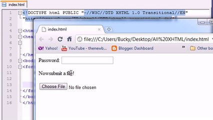 XHTML and CSS Tutorial - 44 - Passwords   Upload Buttons