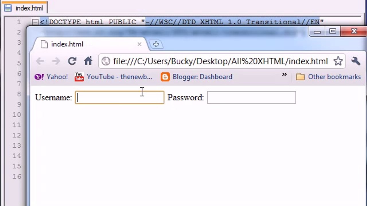 XHTML and CSS Tutorial - 45 - Submitting Forms