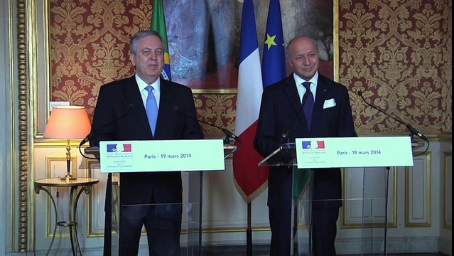 Entretien de Laurent Fabius avec son homologue brésilien, Luiz Alberto Figueiredo (19/03/2014)