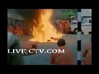 Monk Suicide in Tibet  in Fire livectv.com