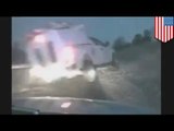 Defying death: Iowa State trooper in near-miss with flying truck