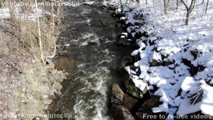 Winter stream - free stock footage