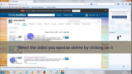 How to Delete One of Yours Dailymotion Video
