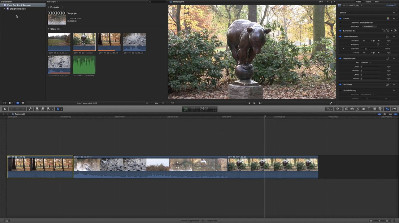Final Cut Pro X Tutorial Deutsch – Überblick Programmoberfläche