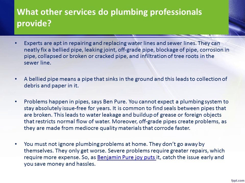 Benjamin Pure - Where’s The Plumber- The Pipe Has Burst