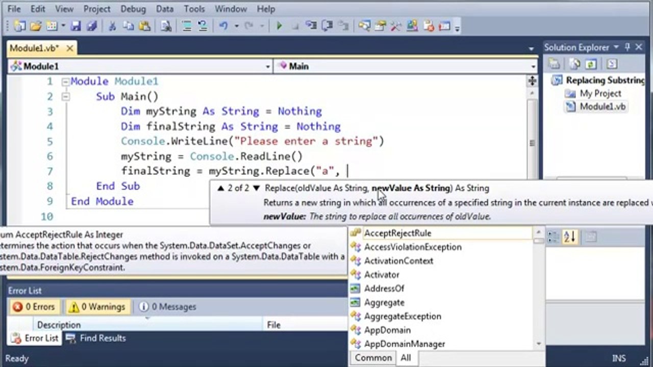 022 - Replacing SubStrings vb.net