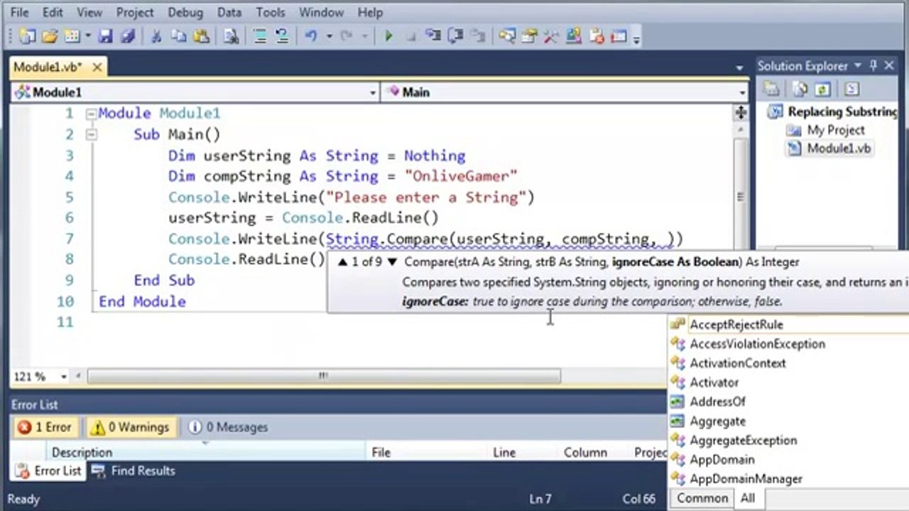 023 - Comparing Strings vb.net
