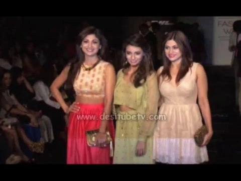 Bollywood Celebs posses for camera during the LFW 2014 of Neeta Lulla