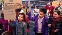 Manif College Plaine_retour devant ecole Lendit Robespierre