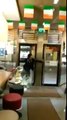 Guy Breaks Through Glass Door And Pepper Sprays Employee