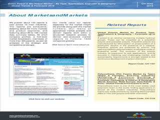 Green Polyol & Bio Polyol Market Trends & Forecasts 2018