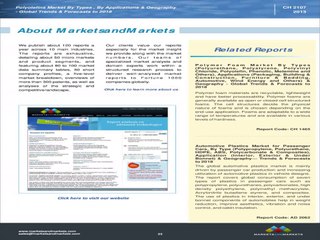 Polyolefins Market Trends & Forecasts To 2018