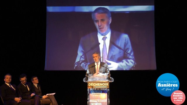 Municipales Asnières 2014 : Message de soutien de Jacques Gautier (UMP) à Cyrille Déchenoix lors du meeting du 18 mars 2014