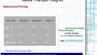 Vatika Tranquil Heights Construction Update Call @ 09999536147 In Gurgaon