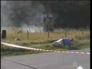 Sports accident - Rally car top crash