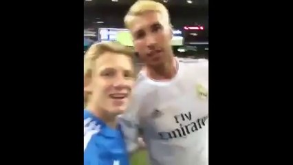 Kid Runs On Field and Poses With Soccer Superstars