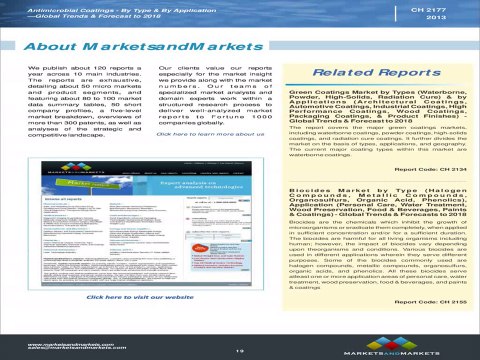 Antimicrobial Coatings Trends and Forecasts to 2018