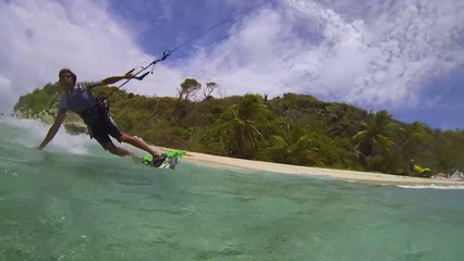 Kitesurfing Caribbean on our catamaran