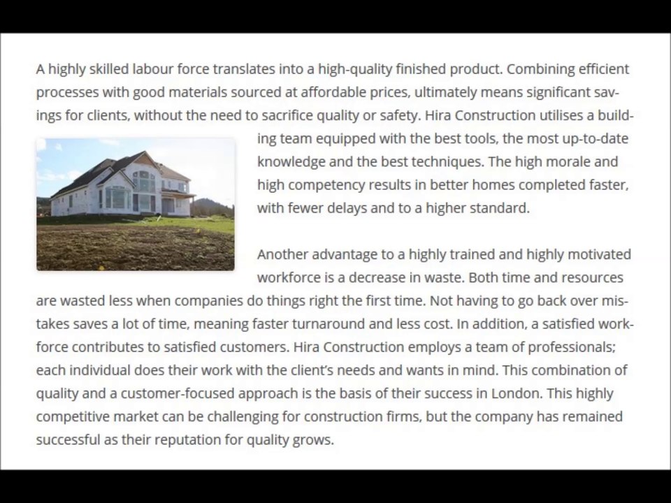 Hira Construction | A Competent and Capable Team