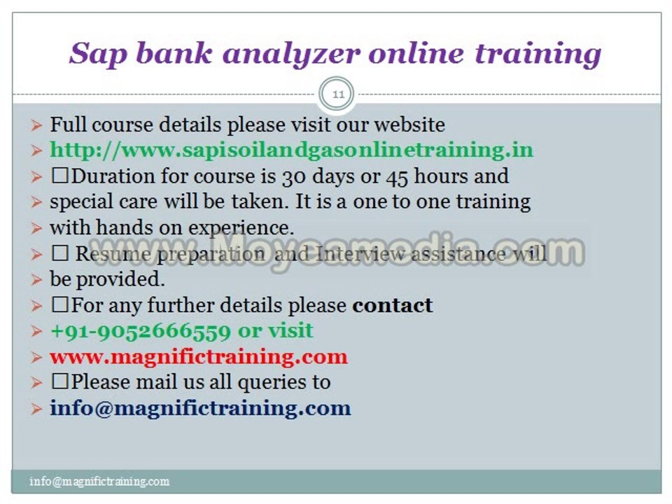 sap bank analyzer online training