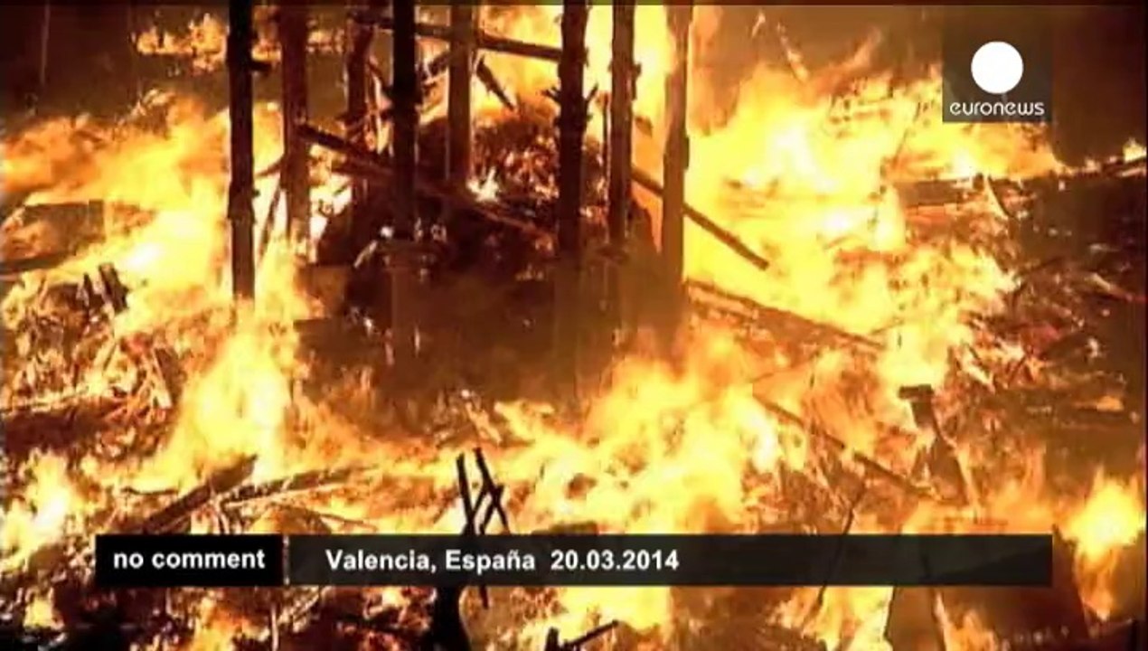 Giant sculptures burn for Valencia's Las Fallas Festival
