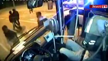 Halk otobüsü şoförünün dehşeti kameraya yansıdı