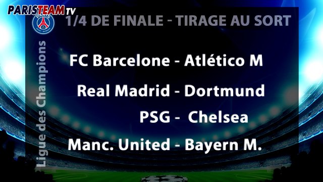 Ldc : Tirage au sort des 1/4 de finale PSG-Chelsea