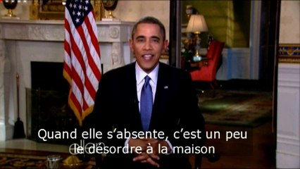 Obama se laisse aller quand sa femme n'est pas là