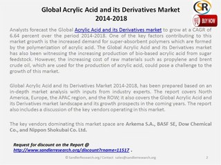 Global Acrylic Acid and its Derivatives Market 2014-2018