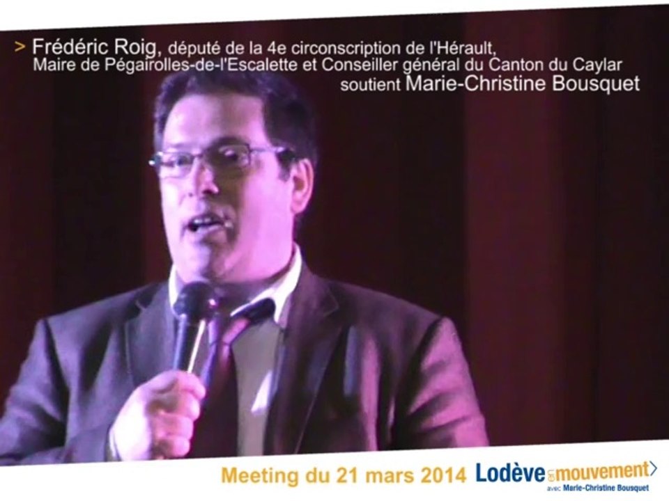 Frédéric Roig soutient Marie-Christine Bousquet